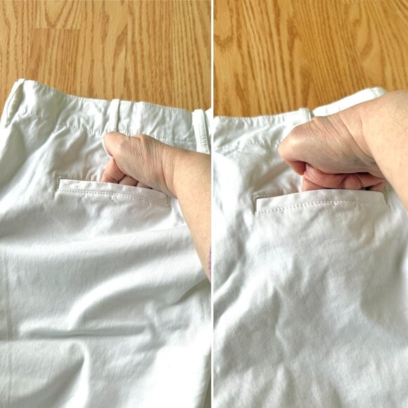 Gap White Cropped Pants Size 10 High Rise Straight Leg Cotton Blend Casual Beach - Picture 6 of 10